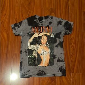 Urban Outfitters Aaliyah Graphic Tee - Black and Gray